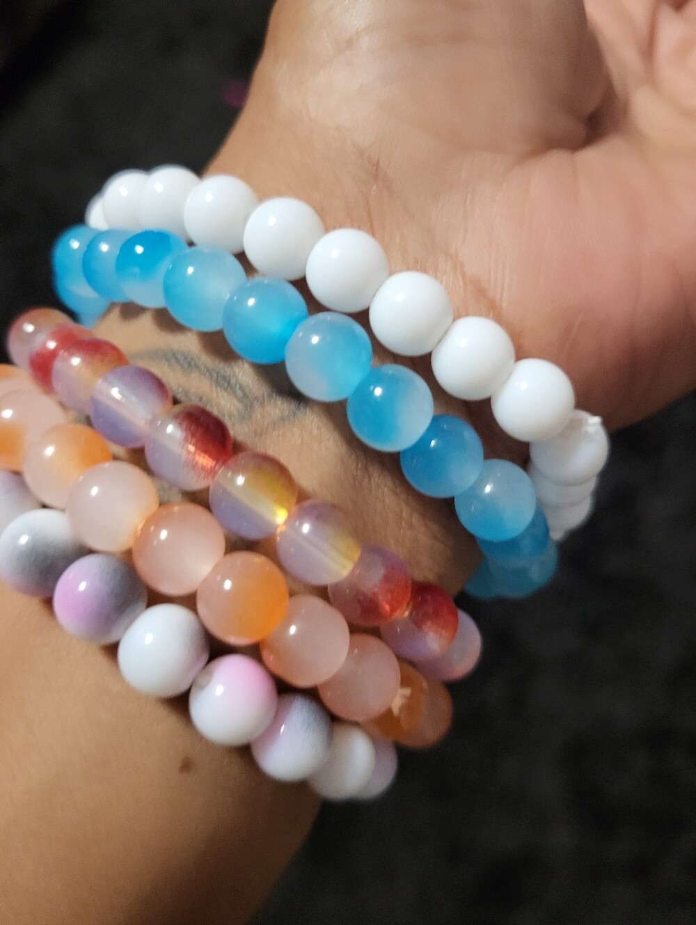 Multicolor Beaded Stretch Bracelet Choose 1 - Picture 2 of 9